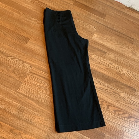 H&M, solid black flat front wide leg casual pants. Size 14. - Picture 7 of 15